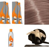 XP100 haarverfpakket kleur 11.02  Super lichtblond & Natuur& Violet (2x 100ML) met 9% waterstof ( 1x 250ML) incl verfbakje, kwast, maatbeker, puntkam en handschoenen