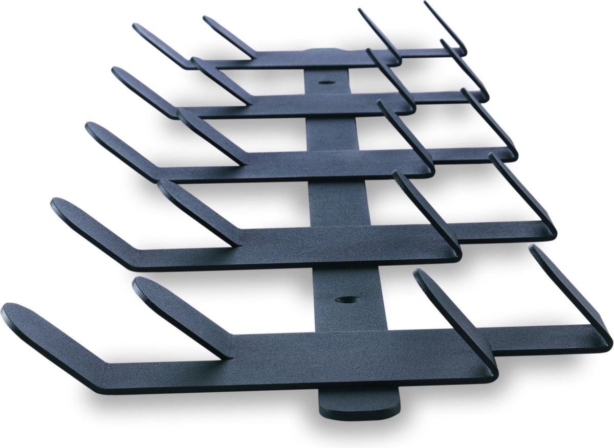 Verticale wandkapstok - met 3 haken - 6x67 cm - zwart