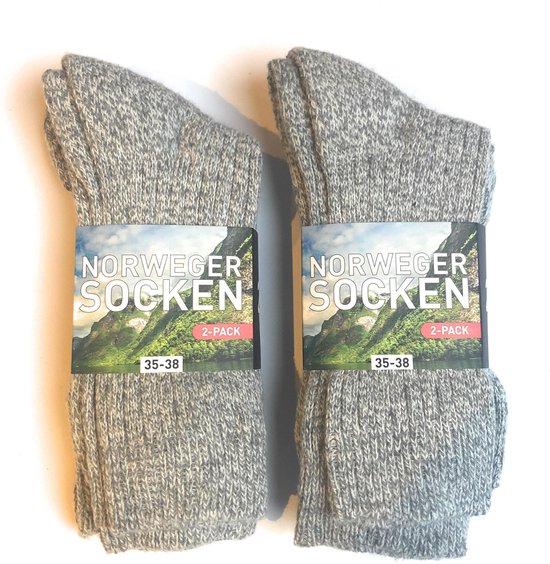 Noorse Sokken - Maat 35-38 - Warme Huissokken - Wintersokken - Sokken  Noorwegen - 4... | bol