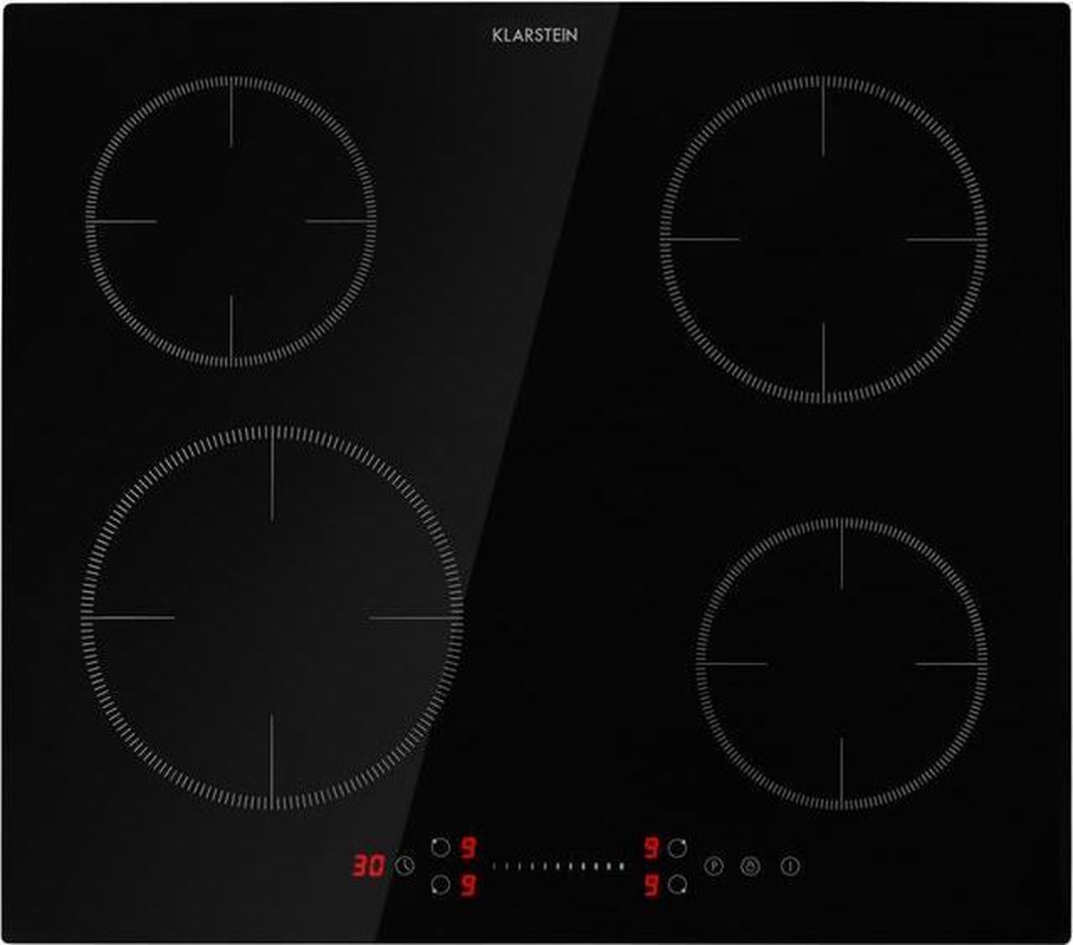 Virtuosa EcoAdapt inductiekookplaat 4 zones 7200W glas zwart