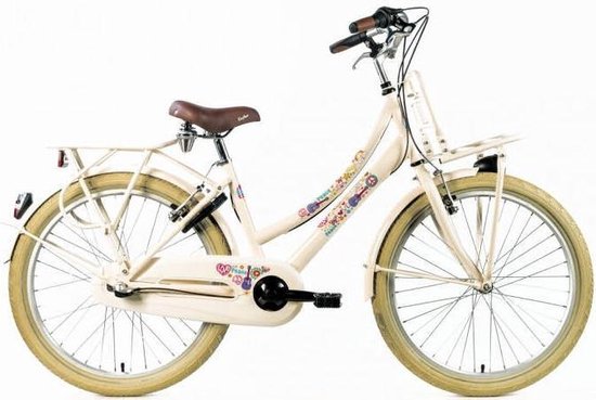 Bikefun 26" Love & Peace Meisjes N3 Remnaaf - Creme - (Zonder achterdrager)  - fiets... | bol.com