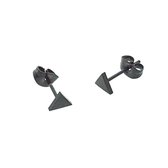 Aramat jewels ® - Oorstekers driehoek staal zwart 5mm x 6mm