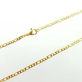 Ketting figaro staal 60cm 2mm goudkleurig