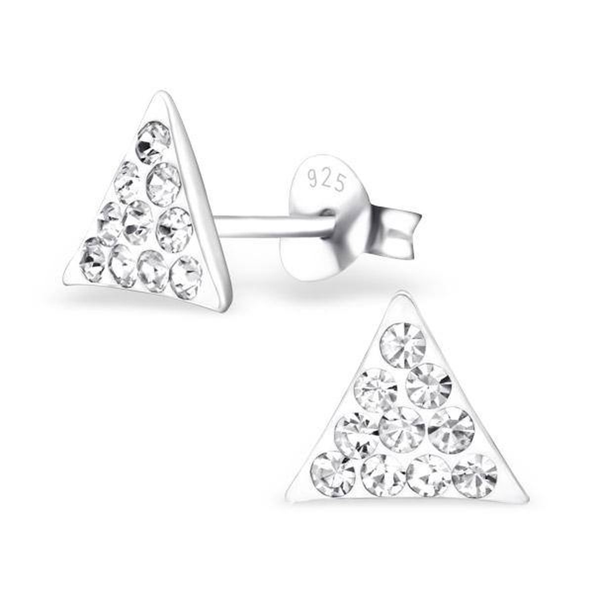 Amor oorbellen 925 sterling zilveren meisjes kinderoorbellen, met kristalglas, 0,5 cm, zilver, bloem, Wordt geleverd in sieraden geschenkverpakking, 2036520