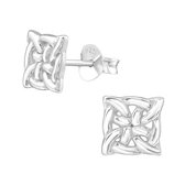 Aramat jewels ® - Keltische zilveren oorbellen gevlochten 925 zilver 7mm