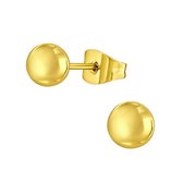 Aramat jewels ® - Bolletjes oorbellen goudkleurig chirurgisch staal 5mm unisex