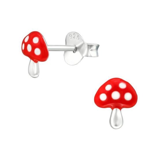 Aramat jewels ® - Aramat jewels oorbellen paddenstoel 925 zilver 5mm x 6mm