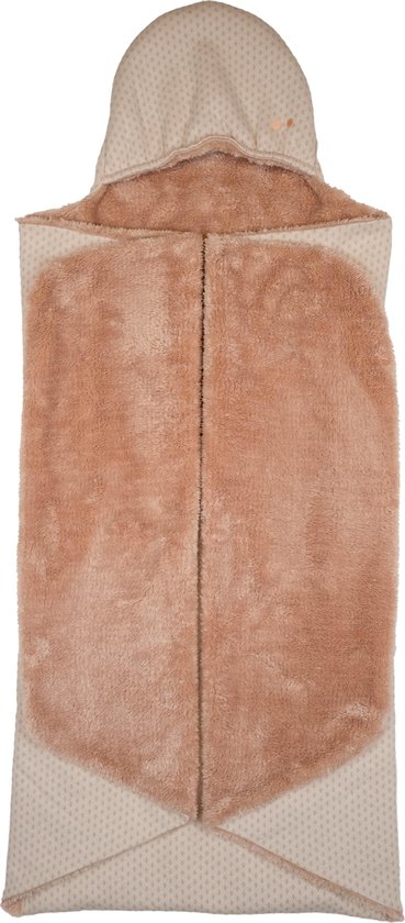 Snoozebaby Trendy Wrapping - wikkeldeken - organic katoen - geschikt voor alle autostoelen groep 0 - 90x110cm - zachtroze Milky Rust