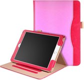 Dasaja iPad Air 1 / Air 2 / 9.7 (2017 / 2018) leren case / hoes - incl. standaard met 3 standen - Roze Rood