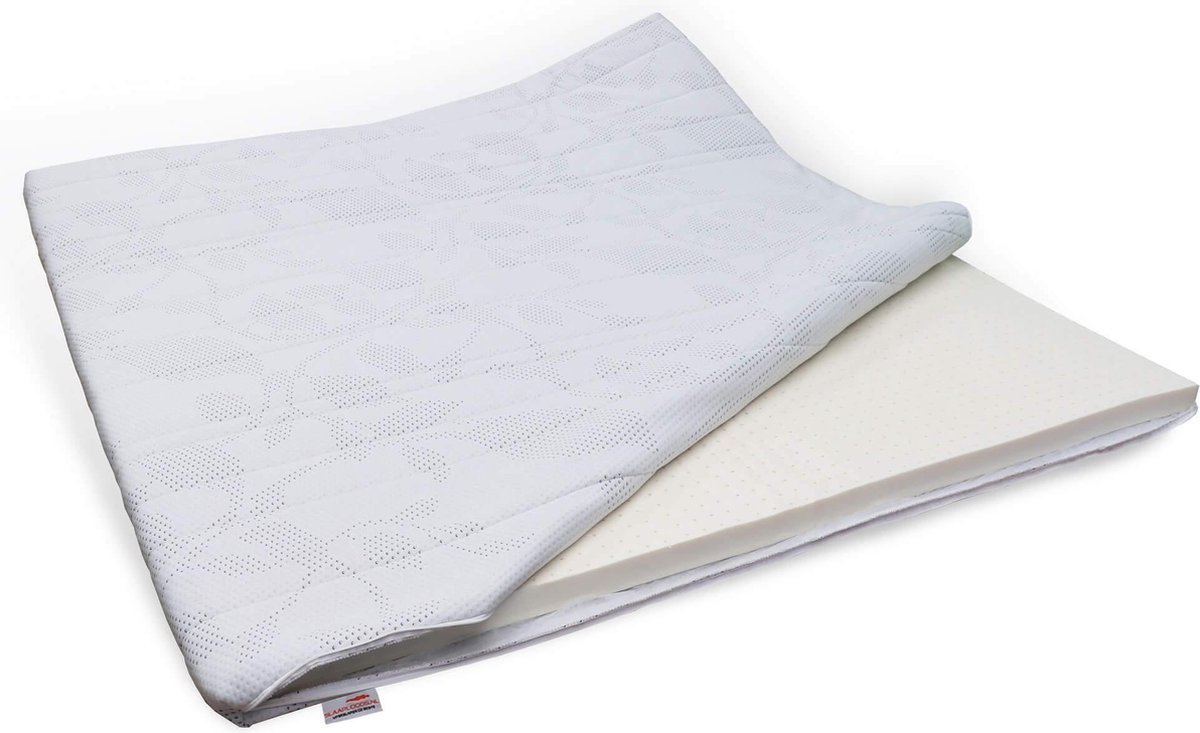 Slaaploods.nl Topdekmatras - Latex Deluxe - 100x210 cm - Dikte 6 cm Wit