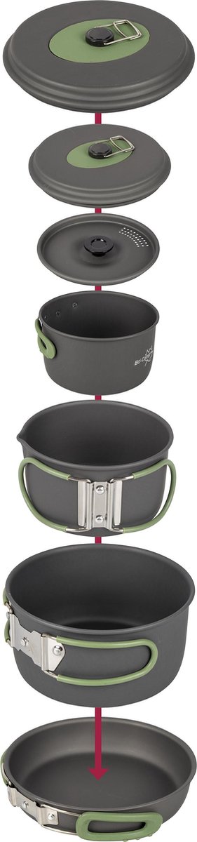 Bo-Camp Pannenset - Explorer - 4-Delig - Hard anodized - Aluminium