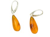 Zilveren oorbellen met sluiting Amber / Barnsteen 925 zilver