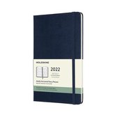 Moleskine 12 Maanden Agenda - 2022 - Wekelijks Horizontaal - Large - Hardcover - Saffier Blauw