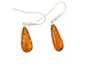 Zilveren oorbellen Amber / Barnsteen 925 zilver (incl. oorbel stoppers)