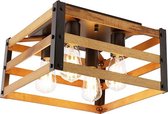 QAZQA paleta - Industriele Plafondlamp - 4 lichts - L 35 cm - Bruin - Industrieel -  Woonkamer | Slaapkamer | Keuken