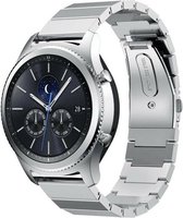 Stalen Smartwatch bandje - Geschikt voor  Samsung Gear S3 metalen bandje - zilver - Horlogeband / Polsband / Armband