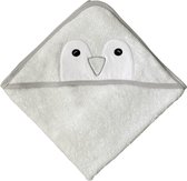 Zody Shop Badcape Pinguïn - Grijs - 100% Bamboe Stof - 85 x 85 cm -  Handdoek voor Baby en Kind - Badlaken