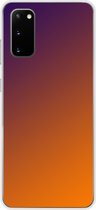 Samsung Galaxy S20 - Smart cover - Oranje Paars - Transparante zijkanten