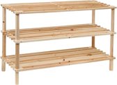 Schoenenrek hout - 3 laags - Schoenenkast - Landelijk - Organizer