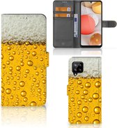 Telefoonhoesje Geschikt voor Samsung Galaxy A42 5G Flip Cover Valentijn Cadeautje hem Bier