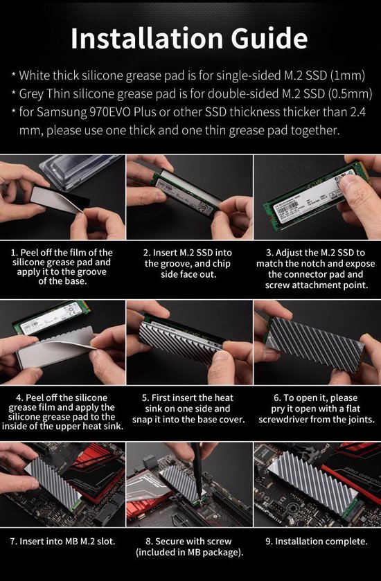 Jonsbo M.2 Heatsink 2280 Grijs Dubbelzijdig Koelblok Passief