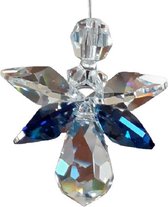 Geluksengel van Swarovski kristallen Blue ( Raamkristal , Raamhanger , Regenboogkristal )