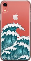 iPhone XR transparant hoesje - Wave | Apple iPhone XR case | TPU backcover transparant