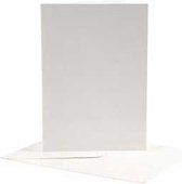 Kaarten en enveloppen, afmeting kaart 12,5x17,5 cm, afmeting envelop 14x19 cm, off-white, 10sets