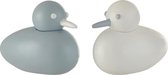 J-Line Eend Poly Wit/Blauw Small Assortiment Van 2/ Set van 4 stuks