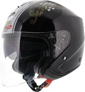 LS2 OF552 Freeway - jethelm motorhelm - Royal glans zwart S