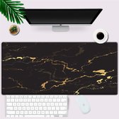 Tría Bureau Onderlegger- Bureau Mat Bureau Organizer Bureau Accessoires Desktopmat Muismat Mousepad- Zwart/Goud 90*40*0,3 CM