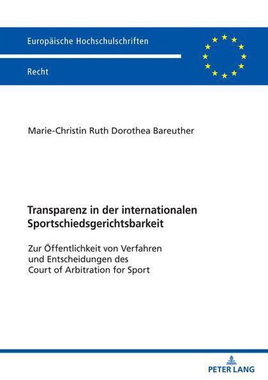 Europaeische Hochschulschriften Recht 6221 - Transparenz in  ... - cover