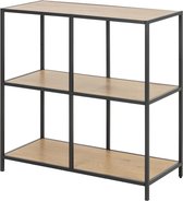 Maison’s Boekenkast – Opbergkast – Boekenrek – Kast  – Zwart/Eiken – 78x77x35