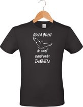 Mijncadeautje Heren T-shirt - maat L - Opzij opzij naar mijn duiven - zwart