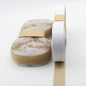 5 METER Zelfklevend Klittenband – Beige Velcro - 2 x 5 m - 2 cm breed