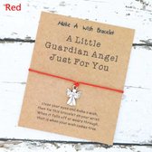 Wish armband - wens - dream - believe - hanger Angel - rood - rode armband