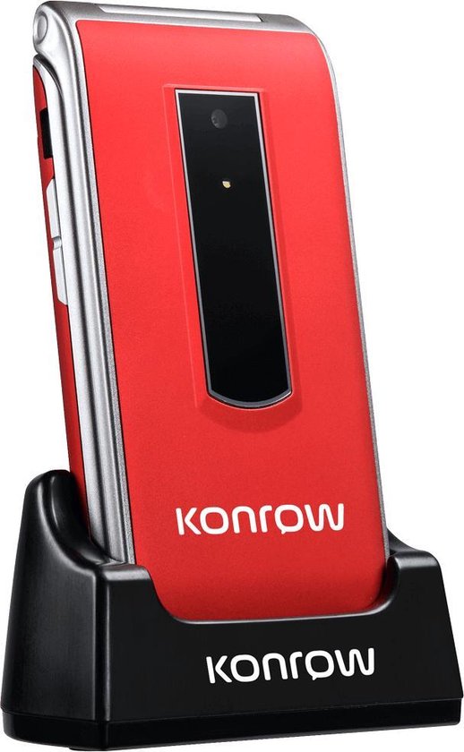 bol.com | Konrow C Rood Senioren GSM Mobiele Telefoon met Grote Toetsen  Dual SIM + Radio +MP3 +...