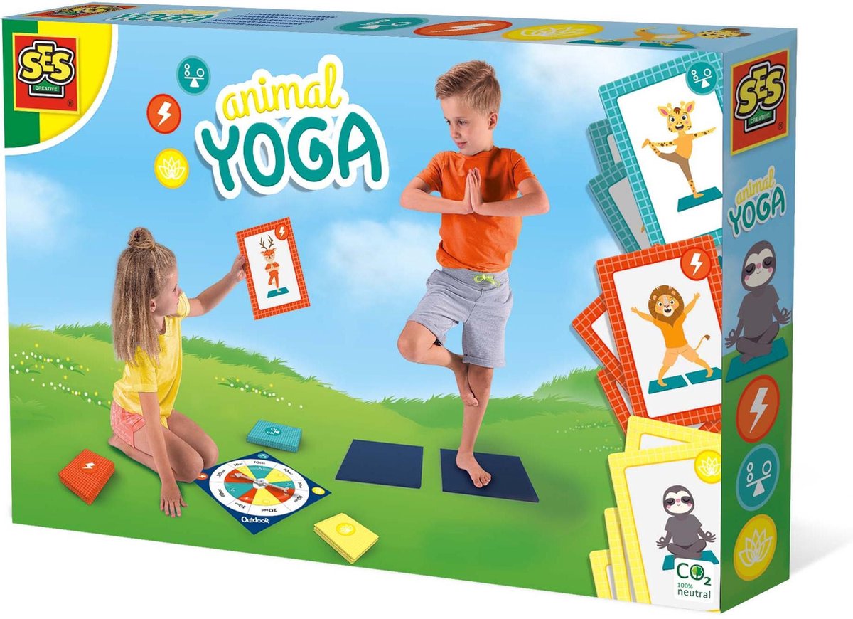 SES - Animal yoga - Yoga voor kinderen - inclusief yoga matjes, spinner  bord en 27... | bol.com