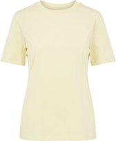 Pieces PCRIA SS FOLD UP SOLID TEE NOOS BC - Pale Banana - Vrouwen - Maat XS