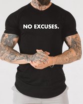 Sportshirt - bodybuilding - powerlifting - NO EXCUSES - fitness - gym shirt - large
