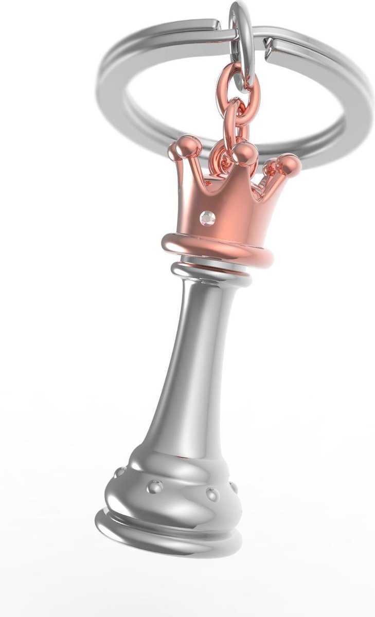 Metalmorphose Schaken Koningin Sleutelhanger 3D Metaal