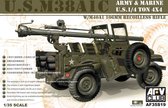AFV-Club U.S. 1/4 Ton 4x4 106mm Recoillless Rifle + Ammo by Mig lijm