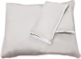 Fissaggio | Set kussenslopen Dune Tencel met Mist Linnen Piping - 65x65cm - Dune/Wit