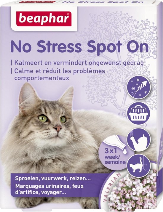 No stress spot on kalmeert en stimuleert goed gedrag kat 3 pip