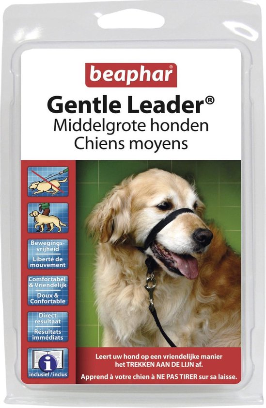 Beaphar Gentle Leader Honden Hoofdhalsband Medium - Zwart