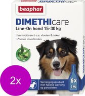 Beaphar Dimethicare Line-On Hond - Anti vlooien en tekenmiddel - 2 x 6x3 ml Van 15 Tot 30kg