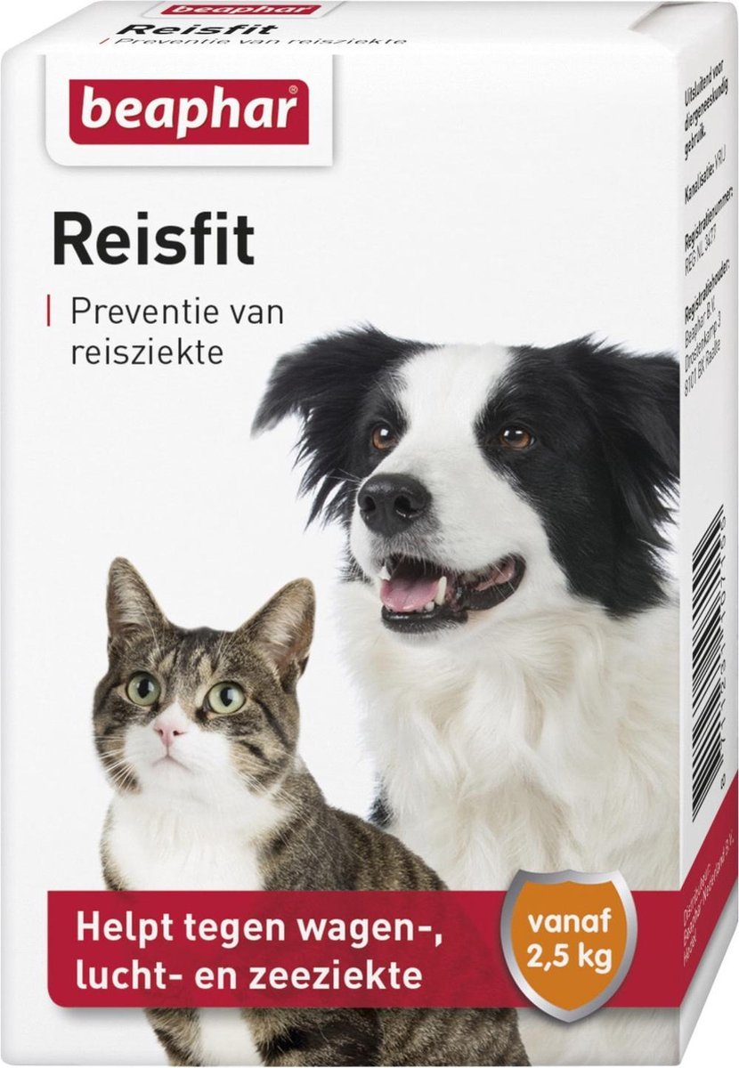 Beaphar Reisfit - Hond en Kat - Tegen reisziekte - 10 tabletten