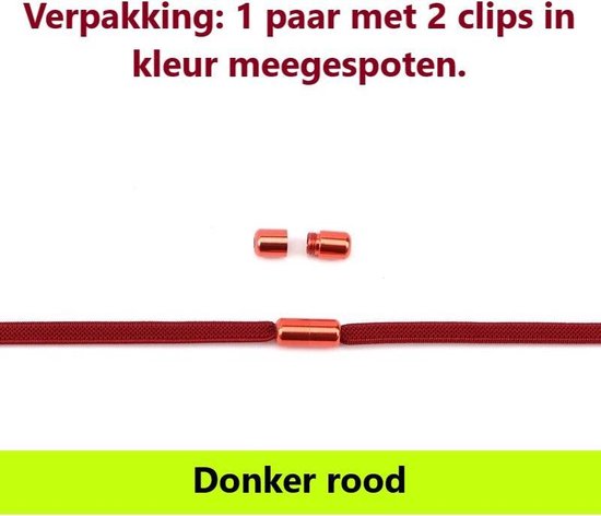 Foto: Schoenveters donker rood veters plat 0 6 cm veters elastische veters sneakers schoenen sportschoenen accessoires 100 cm veterschoenen dames veterschoenen heren elastische veters kinderen lock laces