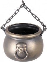 Heksenketel Skull junior 19 cm  goud/zwart