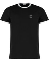 LXURY Élance Heren - Retro T-Shirt - Zwart - Maat XL